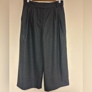 J Crew Gorgeous Soft 100% Wool Charcoal Gray Wide-Leg Trousers Lined Size 6